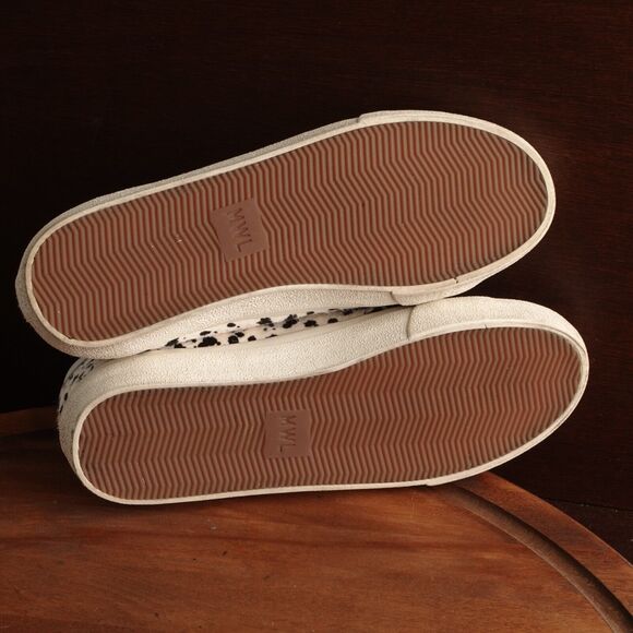 Madewell Sneakers Womens SZ 8.5 BLK White Sidewalk Low Calf Hair Splatter Shoes - Picture 8 of 12